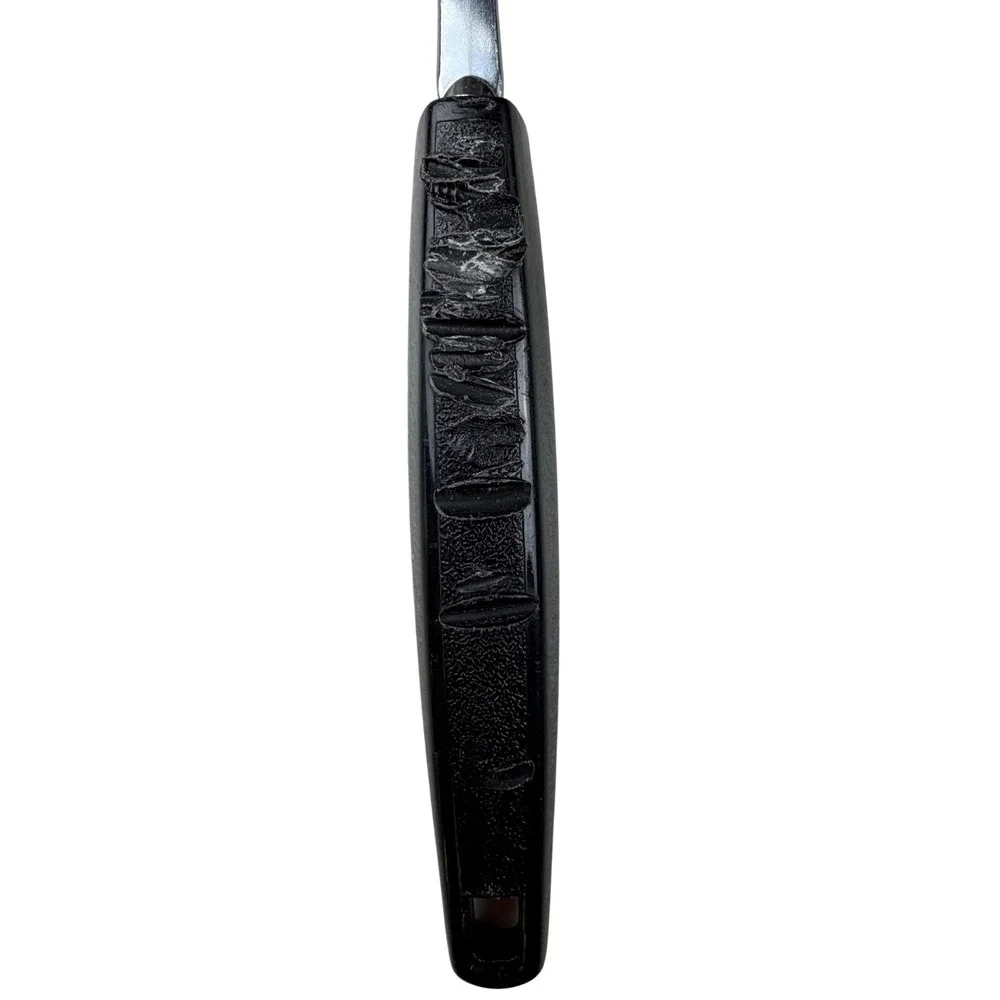 Vintage EKCO USA Stainless Steel‎ Spatula V Cutout Black Handle Turner 10.5 Inch